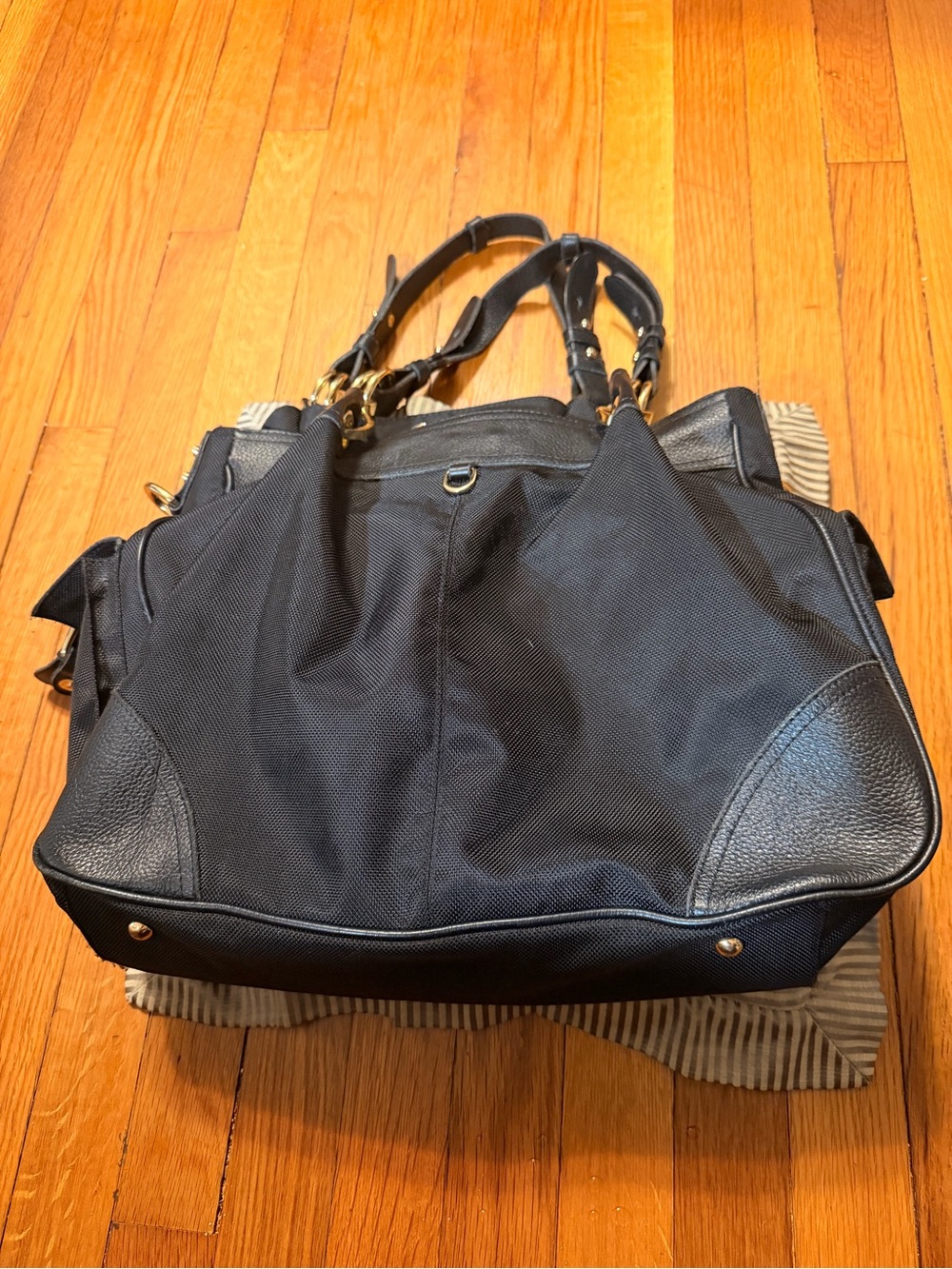 JPK Paris 75 Large Black Handbag with Leather Trim